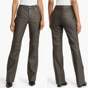 BLANK NYC Hoyt Distressed Faux Leather Bootcut Pants in Lone Rider